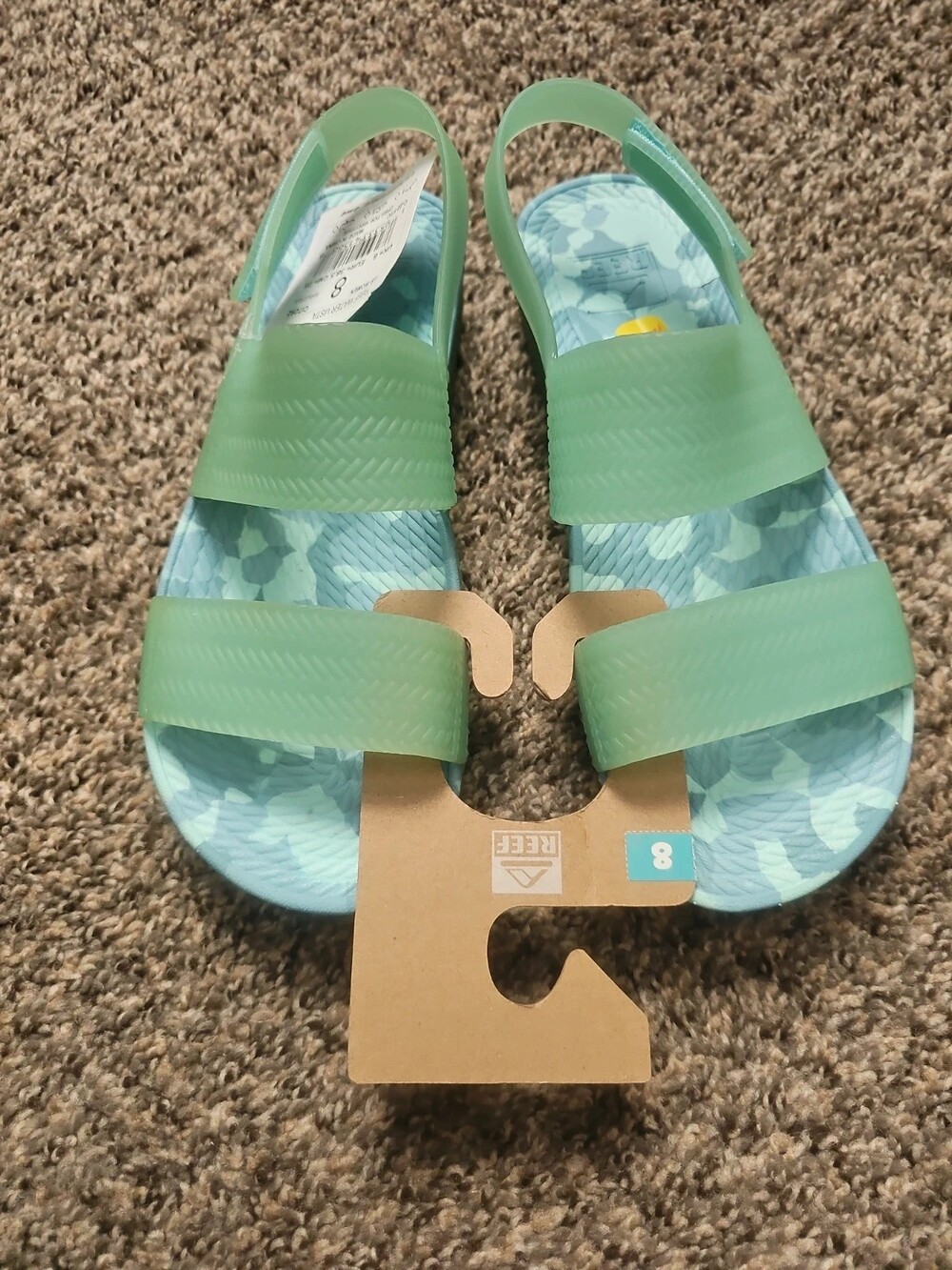 NWT Reef Water Vista Marbled Blue/Green Women's 8